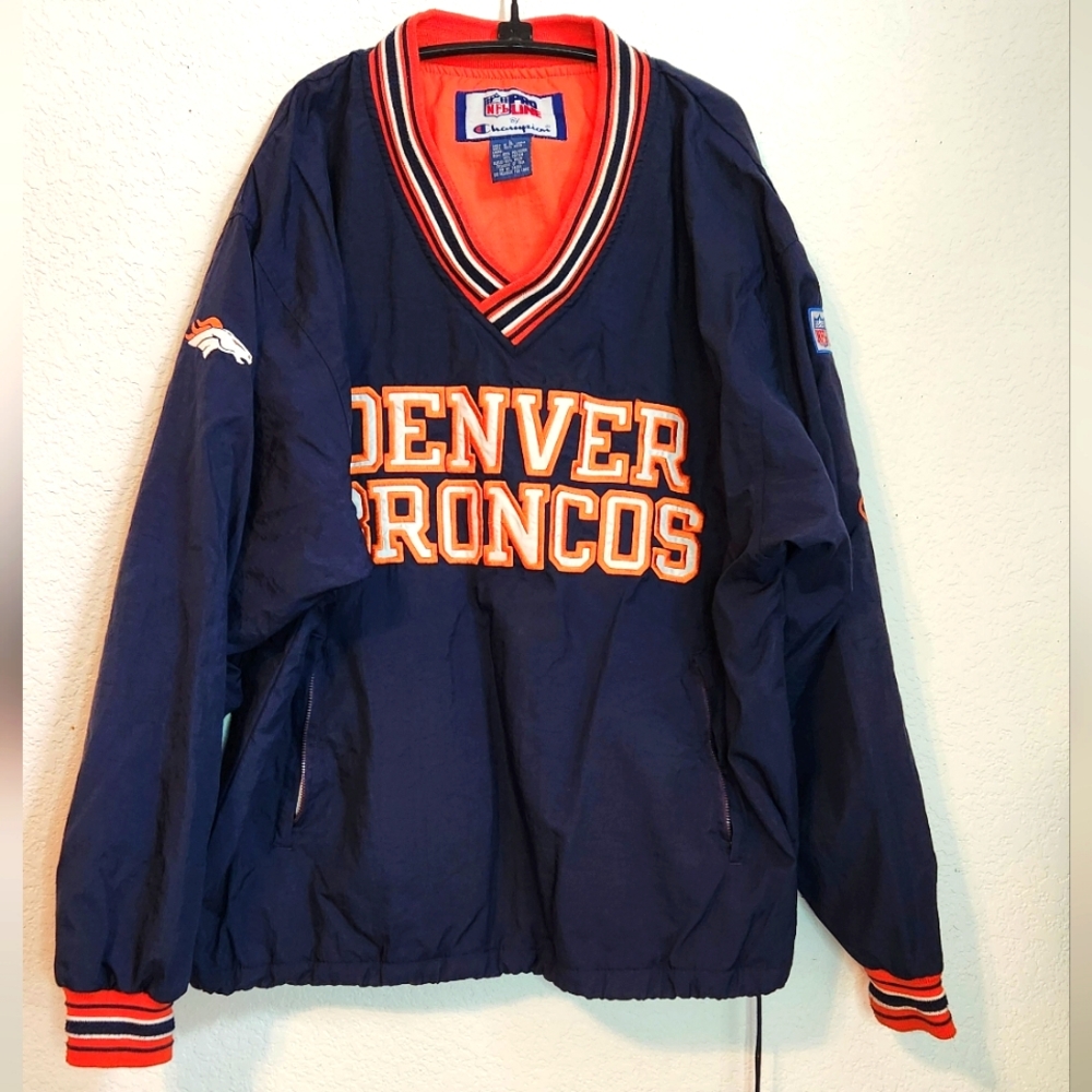 Vintage NFL Pro Line by Champion Denver Broncos Pullover Windbreaker, Men's L‎